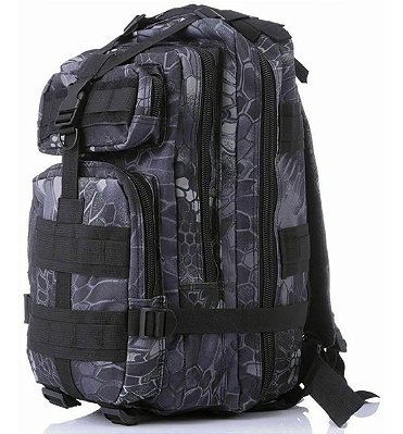 Mochila Multiuso Escolar Tática Cargueira 30 Litros Camping Pesca Militar Cinza