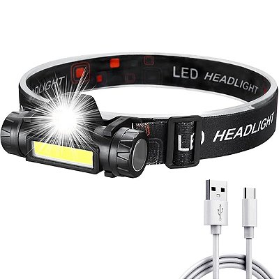 Lanterna Cabeça Recarregável Led T6 Pesca Ciclismo muito Forte