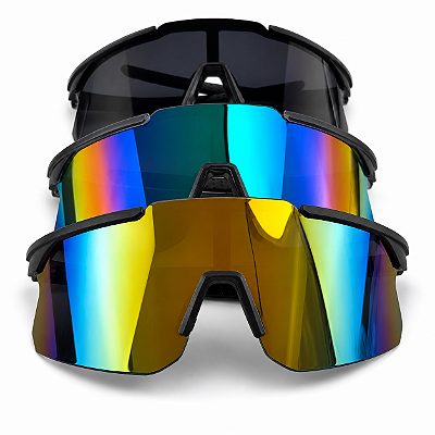 Óculos de Sol Esportivo Ciclismo Lente Espelhada UV400 - Armação Flexível para Corrida, MTB, Beach Tennis e Esportes ao Ar Livre