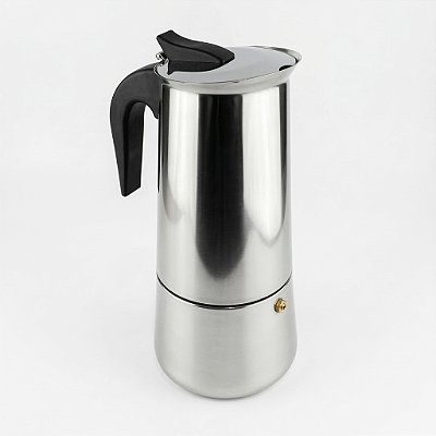 Cafeteira Italiana Inox 450ml Fogão Indução Espresso 9 Xícaras