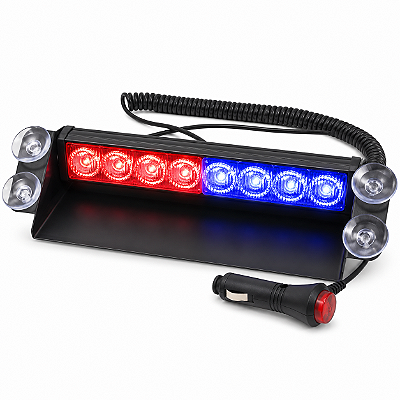 SINALIZADOR GIROFLEX LED ESTROBO VERMELHO E AZUL 12V PARA PARA-BRISA
