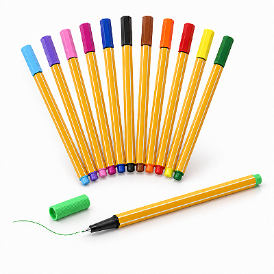 Kit 12 Canetas Coloridas Ponta Fina 0,4mm Fine Line para Desenho e Escrita