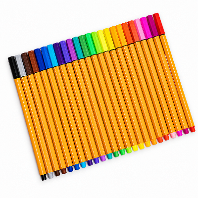 Kit 24 Canetas Coloridas Ponta Fina 0,4mm Fine Line para Desenho e Escrita