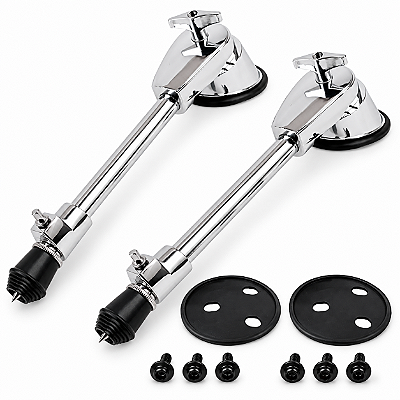 2 Pernas para Bumbo Ajustáveis com Pés Antiderrapantes em Metal Cromado