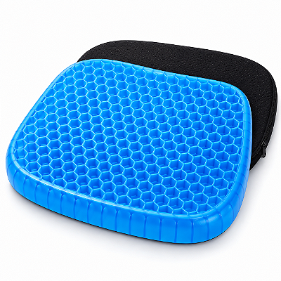 Almofada de Gel para Assento Colmeia 40x34x4cm com Capa Removível