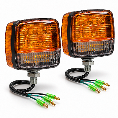 Par de Faróis LED 13 LEDs para Empilhadeira – Sinalização de Seta e Ré 12V/24V