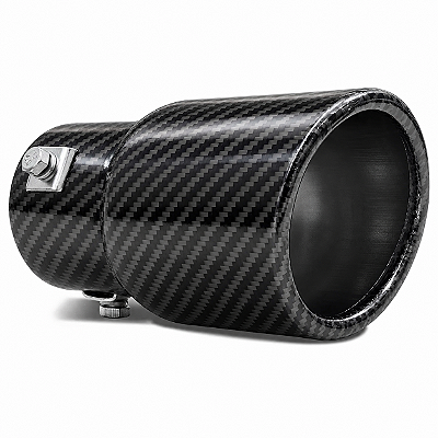 Ponteira Escapamento Esportiva aluminio Efeito Fibra de carbono Oval Até 2 Polegadas Lorben