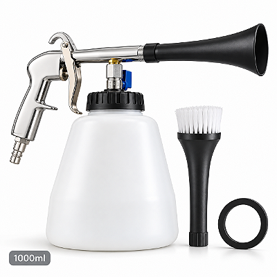Pistola Pneumática Limpeza Automotiva 1L Com Escova