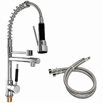 Torneira Gourmet Lorben 50cm Monocomando Misturador Bancada Pia Cozinha Spray Flexível