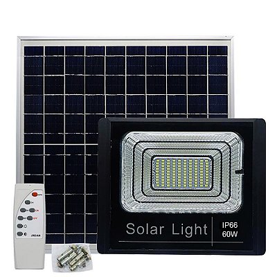 Holofote Refletor 60W À Prova D'Água Energia Solar com Painel Automático e Manual