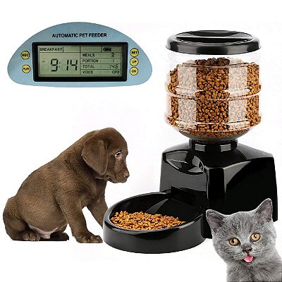 Comedouro Eletrônico Automático Lorben Alimentador Digital Programável Pet Cães Gatos