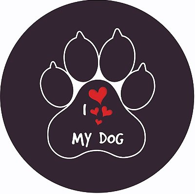 Capa de Estepe Personalizada para Ecosport Crossfox I Love My Dog 3