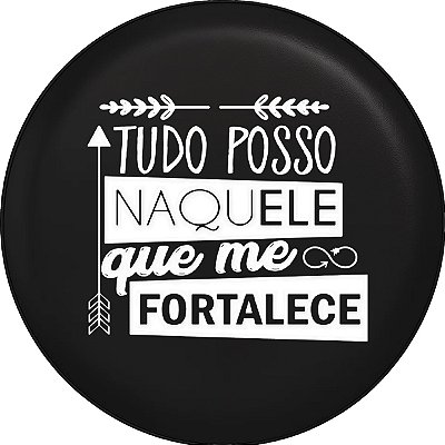Capa de Estepe Personalizada para Ecosport Estampa Tudo Posso Naquele que me Fortalece