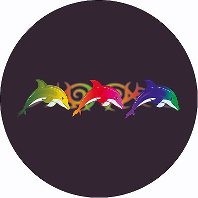 Capa de Estepe Personalizada para Ecosport Crossfox Aircross Golfinhos Coloridos