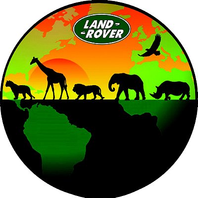 Capa Personalizada para Estepe Pneu Exclusiva Land Rover Defender Animais África