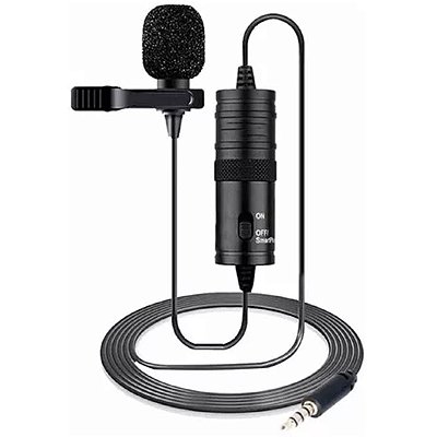 Microfone BY-M1 Omnidirecional Preto Audio Series Celular Câmeras Filmadoras