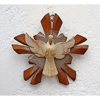 Divino Espírito Santo em Madeira Luxo Marrom B (S) (c) 10cm
