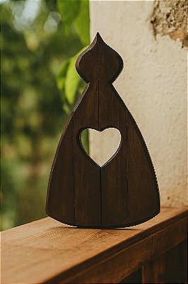 Imagem Nossa Senhora Aparecida Madeira Encerada Parede Quadro