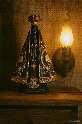 Imagem Nossa Senhora Aparecida Estilo Barroco Resina Artesanato Mineiro