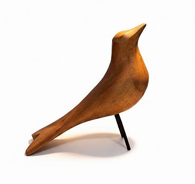 Escultura de Mesa em Madeira de Demolição Pássaros