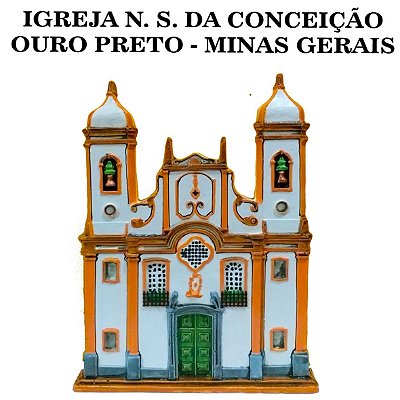 Igreja Nossa Senhora da Conceição Fachada Histórica Ouro Preto 23 cm