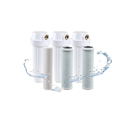 Filtro  triplo branco 10" - 300L/H - remove cloro -1PP2CB