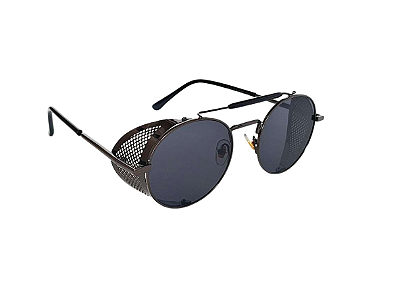 Óculos de Sol Preto Redondo Moderno - Senhor Barba