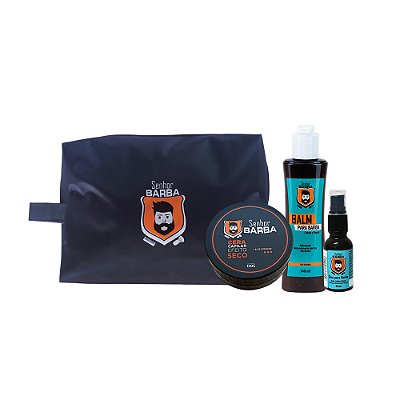 Kit, Necessaire, Balm, Óleo e Cera seca - Senhor Barba