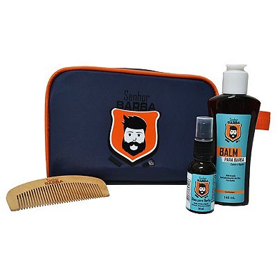 Kit Necessaire, Balm, óleo, pente - Senhor Barba.