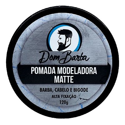 Pomada Modeladora Matte Dom Barba: alta fixação, efeito seco.
