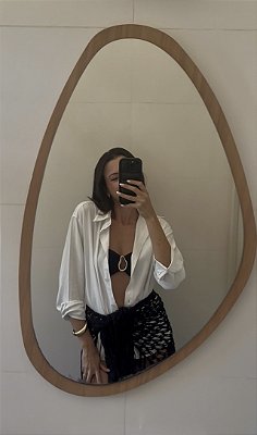 Saia Crochê Franjas Preto