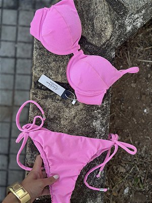 Meia Taça Rosa Chiclete Calcinha Lacinho