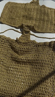 Vestido Crochê Cecília Dourado