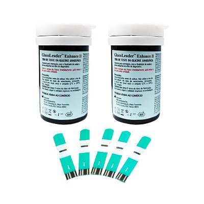 2 Frascos Tiras Reagentes GlucoLeader c/50 unidades cada