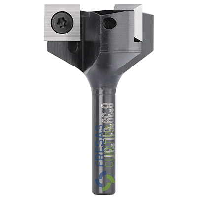 Fresa com 3 pastilhas para aplainar e desbaste haste 8mm