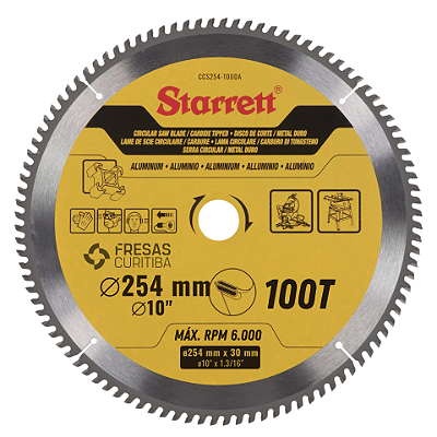 Disco de Serra Circular Starrett Trapezoidal para alumínio