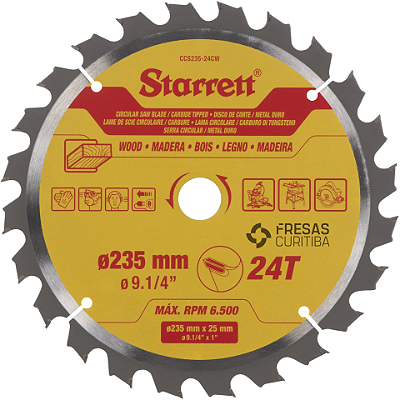 Disco de Serra Circular Starrett E/D para madeiras