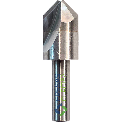 Fresa para vincar ACM 90° haste 6mm 2 cortes ponta metal duro