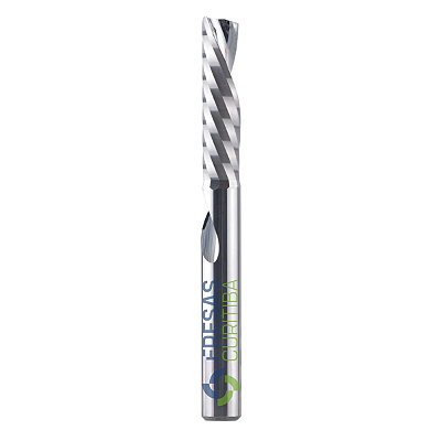 Fresa 1 corte helicoidal Down Cut metal duro