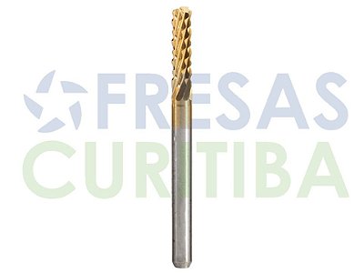Fresa raiada com haste de 3,175mm metal duro revestida com titânio