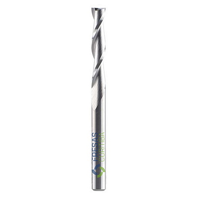 Fresa 2 cortes helicoidais com haste e corte de 3,175mm metal duro
