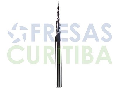 Fresa Cônica Ball Nose com haste de 3,175mm HRC55 revestida com TiAlN