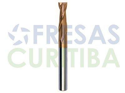 Fresa 2 cortes helicoidais HRC55 revestida com AICrN