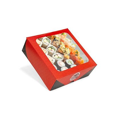 CAIXA BOX PARA SUSHI COM VISOR MÉDIA (C/50)