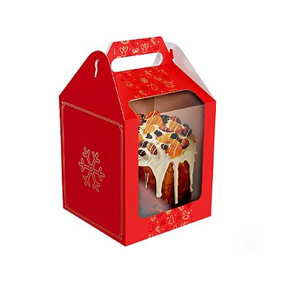 CAIXA PANETONE MALETA COM VISOR 500GR NATAL CLÁSSICO (C/5)