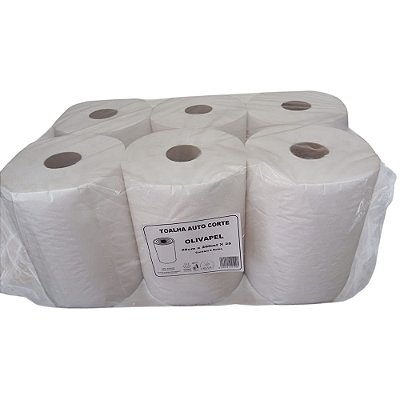 PAPEL TOALHA ROLÃO 20CM X 200MT (C/6) 100% CELULOSE OLIVAPEL