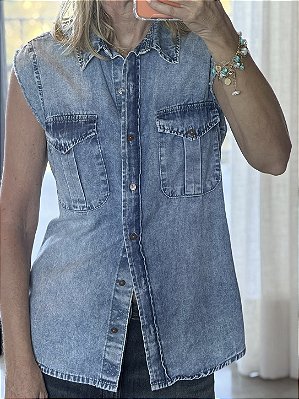 BAZAR - Colete Jeans Estonado