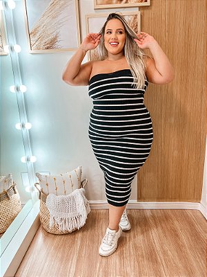 Vestido midi Listrado