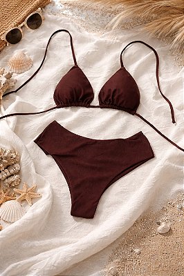 CORTININHA MARROM CAFÉ PLUS SIZE