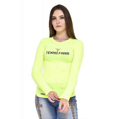 Camiseta Termica Uvf100 - Texas Farm - Amarelo Neon - Tam. M